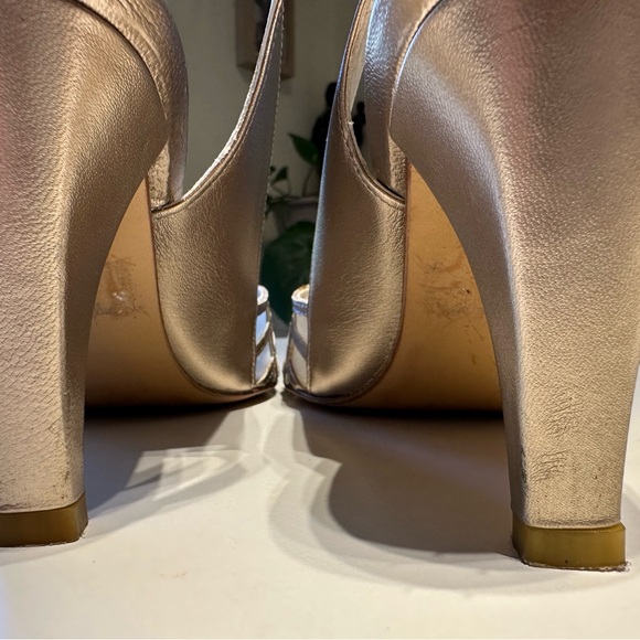 Stuart Weitzman open toe high heels sandals light gold (silver gold), EU 38 1/2 - Picture 8 of 16